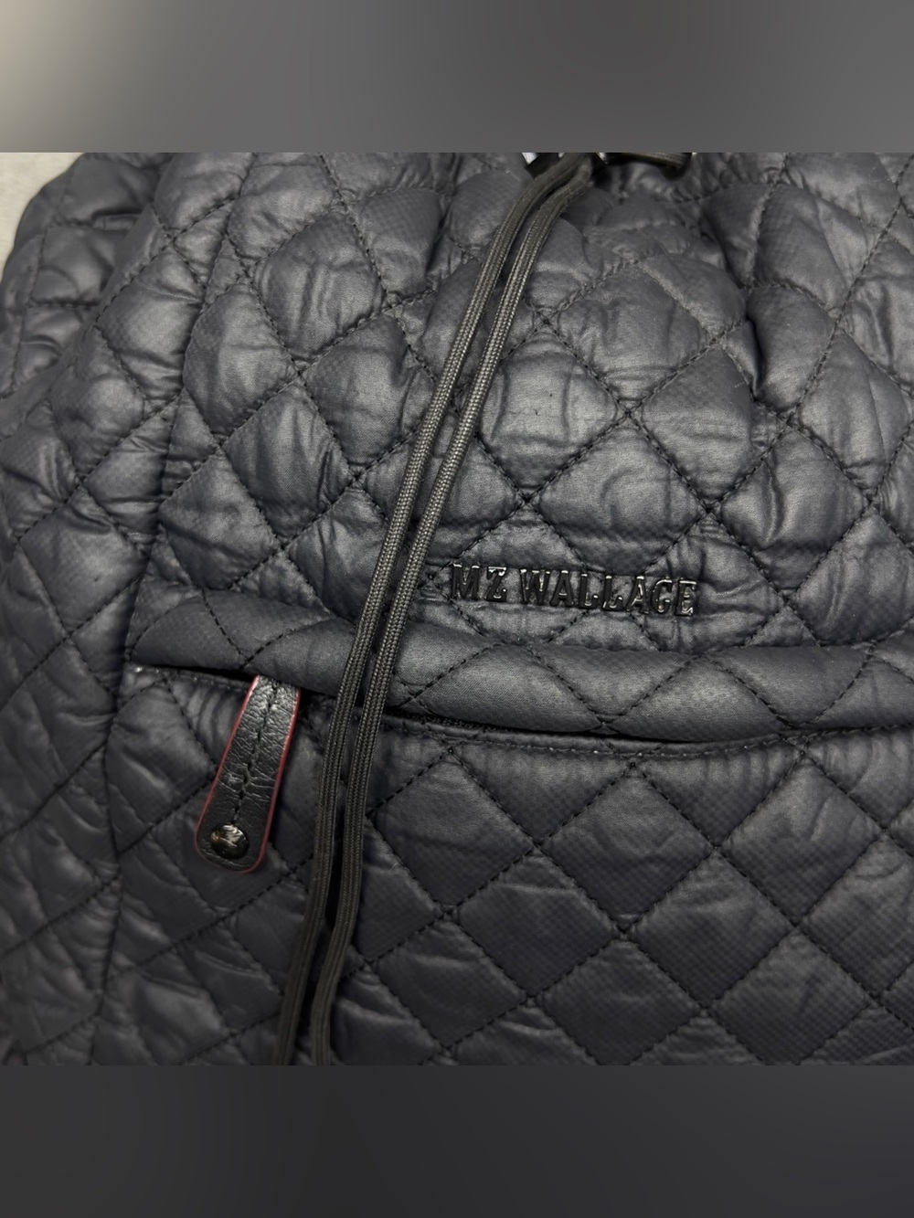MZ Wallace Metro Convertible Backpack Tote Black Quilted Nylon Shoulder Bag - Picture 2 of 12